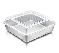 Joyfair Moule à gâteaux, Moule à pâtisserie carré avec couvercle, Moule à brownies en acier inoxydable carré, Parfait pour les lasagnes/brownies/gâteaux, Sain & Lourd