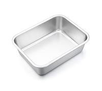 Joyfair Plats Four, Plat Inox Rectangulaire, Plaque de Cuisson Idéal pour Gratin/Lasagne/Brownie/Casseroles, Résistant à la Chaleur & Lavable au Lave-Vaisselle, 32.5 x 25.4 x 8 cm
