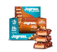 JOYFUEL Barre Protéinée - Goûts Chocolat au Lait, Cacahuètes & Caramel - <2g de sucre - 20g de protéines - 12 barres X 55g