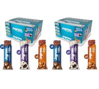 JOYFUEL Coffret panachée de 12 Barres Protéinées de 55gr -Goûts Chocolat au Lait & Cookie Dough- Chocolat Blanc & Cookie & Cream- Chocolat & Cacahuètes & Caramel - <2g de sucre - 20g de protéines -