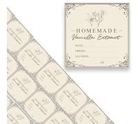 Joyful Artistry Lot de 12/24 étiquettes d'extrait de vanille faites maison pour bouteilles d'extrait de vanille de 56,7 g, 113,4 g, 226,8 g, 473,6 g (2 x 2, 12 pièces)