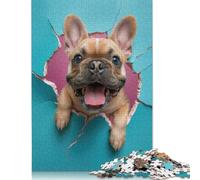 Joyful Bulldog Puzzle 1000 Pieces Cadeau Unique Jeu Éducatif Challenge Toy À De Qualité Supérieure Peinture Art pour Adultes Enfants 1000pcs (75x50cm)