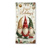 Joyful Holiday - Bannière décorative pour porte - Personnages de nains mignons - Décoration d'intérieur et d'extérieur - Fournitures de Noël et d'hiver - 91,4 x 183 cm