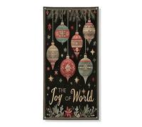 Joyful Holiday Couverture de porte Bannière de décoration vintage Décorations de Noël pour intérieur et extérieur Fournitures saisonnières de vacances d'hiver 91,4 x 183 cm