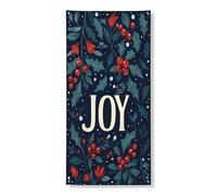 Joyful Holiday Couverture de porte décorative pour porte d'entrée, fournitures de fête de Noël pour intérieur et extérieur, 91,4 x 183 cm