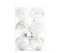 Joyful Holiday Decor Lot de 6 superbes boules de Noël en plastique léger pour décorer les arbres et les maisons (CJ196)