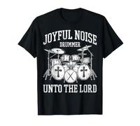 Joyful Noise Drummer Unto The Lord Ensemble de Batterie en Croix Vieilli T-Shirt