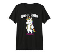 Joyful Pride LGBTQ Month Community Rainbow Unicorn Love Supp T-Shirt Haut de Gamme