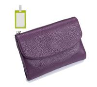 Joyfullygo Portefeuille unisexe en cuir grainé 13,5 cm court en cuir véritable pour pièces de monnaie, cartes d'identité, Q, Mode