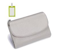 Joyfullygo Portefeuille unisexe en cuir grainé 13,5 cm court en cuir véritable pour pièces de monnaie, cartes d'identité, t, Mode