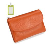 Joyfullygo Portefeuille unisexe en cuir grainé 13,5 cm court en cuir véritable pour pièces de monnaie, cartes d'identité, E, Mode