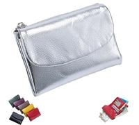 Joyfullygo Portefeuille unisexe en cuir grainé véritable avec emplacements pour pièces de monnaie et cartes d'identité, Color-n, 1, Moderne