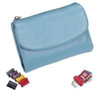 Joyfullygo Portefeuille unisexe en cuir grainé véritable avec emplacements pour pièces de monnaie et cartes d'identité, Color-L., 1, Moderne