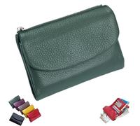 Joyfullygo Portefeuille unisexe en cuir grainé véritable avec emplacements pour pièces de monnaie et cartes d'identité, Color-J, 1, Moderne