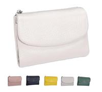 Joyfullygo Wallet，Unisex Pebble Leather Wallet，Soft Portable with Credit Card Holder Anti-Theft Brush，Large Capacity Waterproof Bi-Fold Leather Coin Purse (White)