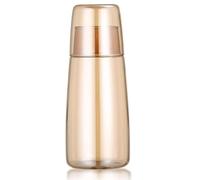 Joyfulmap Ensemble de carafes à eau de chevet, 750 ml, carafe à eau de chevet avec verre, transparent, minimaliste, pour chambre à coucher, chambre d'amis, boisson froide, distributeur de bain (doré)