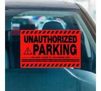 Joyfulmap Lot de 100 autocollants difficiles à enlever pour voitures et camions, avertissements de remorquage, autocollants sans stationnement, 20,32 x 12,7 cm, rouge