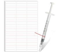 Joyfulmap Lot de 2 000 autocollants pour ligne de seringue, 3,8 x 1,3 cm, étiquettes pour distributeur de médicaments avec ligne de dosage rouge, adhésif médical anti-taches pour cliniques