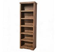JoyGarden Bibliothèque ouverte style farmhouse 3 niveaux tablettes réglables MDF compact - Gris Carlo patiné - L80 cm