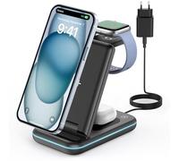 JoyG hargeur Induction 3 en 1,Pliable Chargeur sans Fil Compatible avec i Phone 17/Air/16/15/14/13/12-8 Série, Station de Charge pour iWatch 11/10/9-3, pour AirPods 4/2/3/Pro-Noir