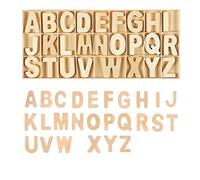 Joygoodta 130 pièces Lettres majuscules, Lettres anglaises en Bois dans Une boîte, Alphabet en Bois Naturel Bricolage pour l'artisanat et l'éducation, Couleur Naturelle