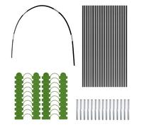 Joygoodta 30 pièces cerceaux de Serre pour Plates-Bandes surélevées, Ensemble de cerceaux Jardin, kit Tunnel Culture, Fibre Verre détachable, avec Pinces et Tubes Connexion