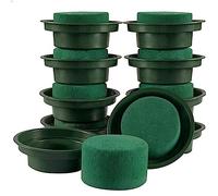 Joygoodta Base en Mousse Florale avec Bol 10Pcs Kit d'arrangement de Fleurs Artificielles en Mousse de Fleuriste Rond Vert Humide et Séché pour Décoration Table Mariage Fournitures Artisanales Fleur