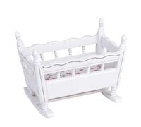 Joygoodta Blanc en Bois 1:12 Miniature bébé poupée Berceau lit poupée décoration Blanc 1:12 babild Baby Berceau de décoration de Maison