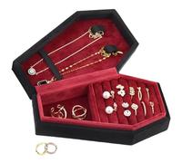 Joygoodta Boîte à Bijoux de Cercueil, Velvets élégants Boîte à Bijoux Gothique Anneaux Case de Chauffeur Halloween Storage Organisateur Décorations pour Filles Gothic Home Decor