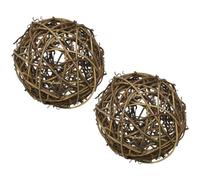 Joygoodta Boules de rotin 2 pièces 4, 7 Pouces, Boules décoratives en Osier pour Bols, Vase, Remplissage de Bol pour la décoration la Maison, décoration café