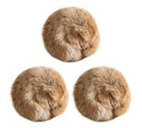 Joygoodta Boules d'herbe à Chat, 3 pièces en Fourrure de Lapin, Balle de Jouet pour Chat avec Vigne argentée pour Jouer en intérieur afin libérer l'énergie et Les Instincts Chasse