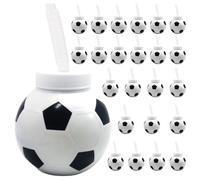 Joygoodta Bouteille d'eau de ballon de football, 24 gobelets football avec pailles et couvercles, gobelets en plastique réutilisables en vrac pour fournitures fête à thème d'anniversaire