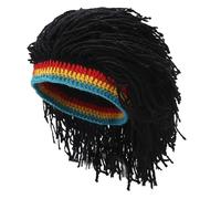 Joygoodta Chapeau Rasta, chapeau Rasta avec dreadlocks, tricot de perruque drôle Dreads, bonnet d'hiver hip-hop pour femmes et hommes fête d'Halloween