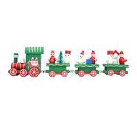 Joygoodta Christmas en Bois Mini Train Snowman Wood Train Toy Ornement de Noël pour la Maternelle de Noël en Bois