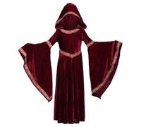 Joygoodta Costume d'Halloween Femmes, femmes médiévales Red Riding Hood Cap Retro Court Vampire Witch Costume pour Halloween Party Performance S