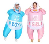 Joygoodta Costume gonflable adulte 2pcs Sexe drôle révéler décorations Costume de faire exploser pour une fête de bébé Halloween Cosplay