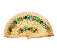 Joygoodta Éventail à Main Pliable en Bois Naturel, Vintage, Double Peinture espagnole, pour décoration de Festival de Danse, Pliable