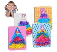 Joygoodta Fabric Art Frenzy for Kids 4 Set (16Pcs) Filles, animaux et fleurs Poke Art Développement DIY convivial à suspendre Tissu facile pour les filles de 3 ans et plus Frenzy for Kids