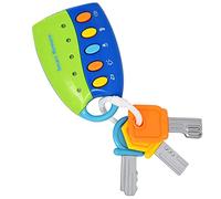 Joygoodta Jeu de clés de Voiture Jouet, Jouet interactif pour bébé pour Les Tout-Petits sans Batterie, clés Jeu Simulation avec 3 et télécommande, Bleu