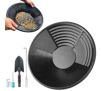 Joygoodta Kit d'orpaillage 5 pièces, poêle à Or de 14 Pouces avec Pelle, Crochet, Bouteille et Flacon, équipement minier en PP pour débutants