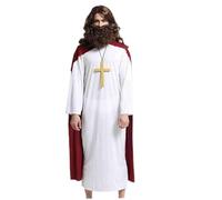 Joygoodta Le costume de Jésus comprend la robe et la manteau de Jésus costumes hommes adultes pour la fête cosplay Noël, une gamme hauteur appropriée 64.9-72.8