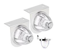 Joygoodta Lot de 2 feux de position pastèque, étoiles LED étanches avec support, feu latéral camion en verre, éclairage auxiliaire pour semi-remorque, camping-car (blanc)