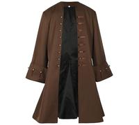 Joygoodta Manteau de pirate Médieval Pirate Men Men Steampunk tenue Capitaine Renaissance Adult Halloween Costume Costume xl