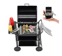 Joygoodta Meubles de Cuisine pour Maison de poupée 1:12, Ensemble Barbecue avec brochette, Bouteille d'assaisonnement pour Steak, Serviette, Maison poupée, Chariot Barbecue, Accessoires pour