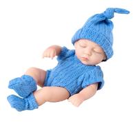 Joygoodta Mini Baby Dolls 7 Mignonnes Mini Yeux Fermés Baby Dolls Réaliste Nouveau-Né Auntic Silicone Corps Complet Dormir Poupée avec Vêtements, Style2
