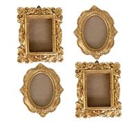 Joygoodta Mini Gold Frames 4pcs Résine de Noël Mini Frames Image Retro Decorative Picture Polder For Home Desktop Christmas Tree Decor