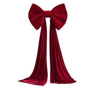 Joygoodta Nœud pour cime d'arbre de Noël, très Grands nœuds en Velours Rouge avec Longue Queue pour la Maison, décoration Murale de Sapin Noël, Fournitures décoration fête, vaca