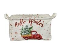 Joygoodta Panier de rangement de Noël 600d Oxford tissu Red Truck Paniers Noël Hamper placard vide avec des poignées pour la maison pépinière chambre à coucher