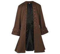 Joygoodta Pirate Coat Médieval Pirate Men Men Steampunk tenue Capitaine Renaissance Adult Halloween Costume Costume L