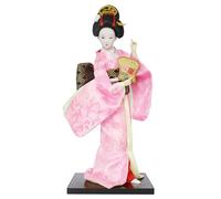 Joygoodta Poupée Japonaise exquise poupée Asiatique Geisha Traditionnelle en Kimono Pose Gracieuse décoration Japonaise de Collection pour décoration culturelle de la Maison, poupées Collection
